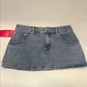 Emmiol Light Blue Denim Mini Skirt NWT